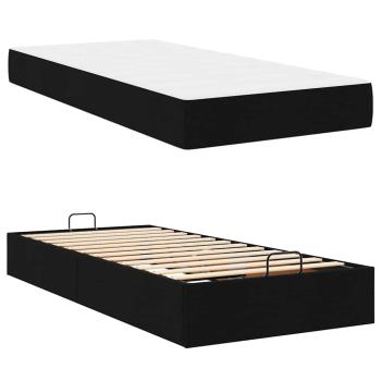 Bettgestell Schwarz 90 x 200 cm Stoff