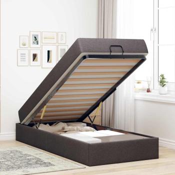Bettgestell Dunkelbraun 90 x 200 cm Stoff