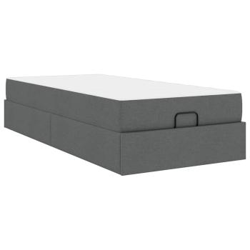 Bettgestell Dunkelgrau 100 x 200 cm Stoff