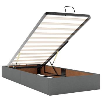 Bettgestell Dunkelgrau 100 x 200 cm Stoff