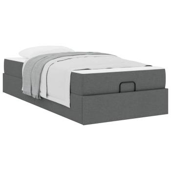 Bettgestell Dunkelgrau 100 x 200 cm Stoff