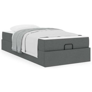 Bettgestell Dunkelgrau 100 x 200 cm Stoff