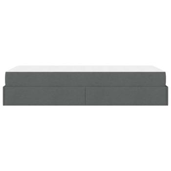 Bettgestell Dunkelgrau 100 x 200 cm Stoff