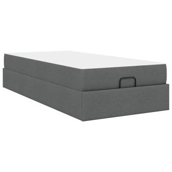 Bettgestell Dunkelgrau 100 x 200 cm Stoff