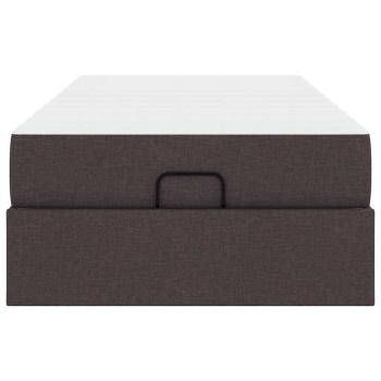 Bettgestell Dunkelbraun 100 x 200 cm Stoff