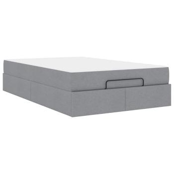 Bettgestell Hellgrau 120 x 190 cm Stoff