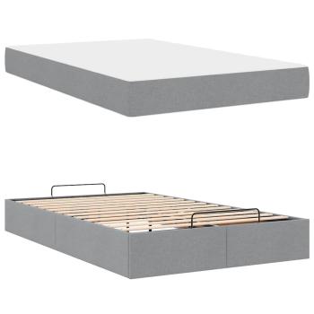 Bettgestell Hellgrau 120 x 190 cm Stoff