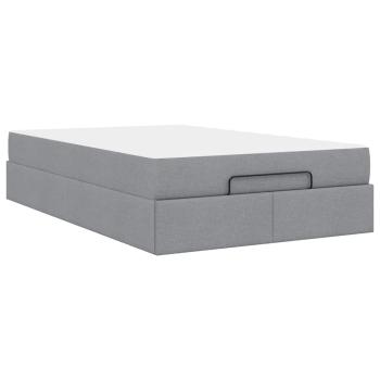Bettgestell Hellgrau 120 x 190 cm Stoff