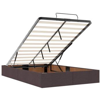 Bettgestell Dunkelbraun 120 x 200 cm Stoff