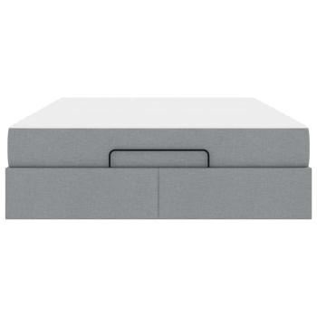 Bettgestell Hellgrau 140 x 190 cm Stoff