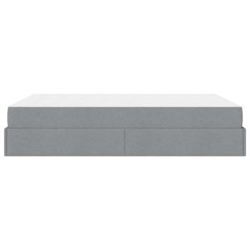 Bettgestell Hellgrau 140 x 190 cm Stoff