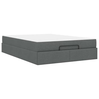 Bettgestell Dunkelgrau 140 x 190 cm Stoff
