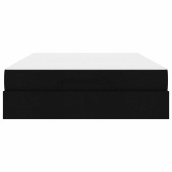 Bettgestell Schwarz 140 x 190 cm Stoff