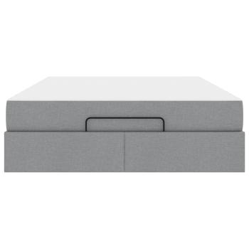 Bettgestell Hellgrau 140 x 200 cm Stoff