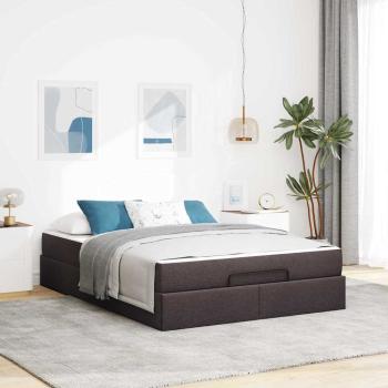 ARDEBO.de - Bettgestell Dunkelbraun 140 x 200 cm Stoff