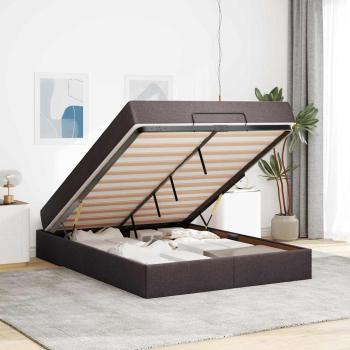 Bettgestell Dunkelbraun 140 x 200 cm Stoff