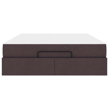 Bettgestell Dunkelbraun 140 x 200 cm Stoff