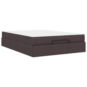 Bettgestell Dunkelbraun 140 x 200 cm Stoff