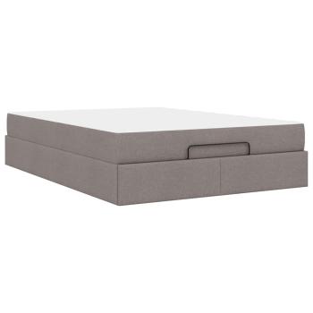 Bettgestell Taupe 140 x 200 cm Stoff