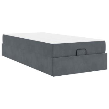 Bettgestell mit Speicher Dunkelgrau 80 x 200 cm Samt