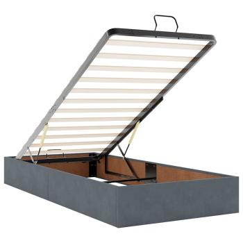 Bettgestell mit Speicher Dunkelgrau 80 x 200 cm Samt