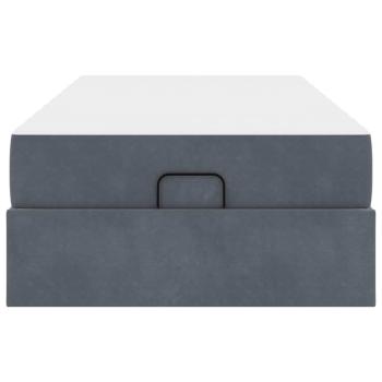 Bettgestell mit Speicher Dunkelgrau 80 x 200 cm Samt