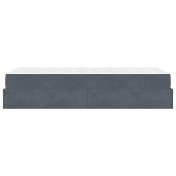 Bettgestell mit Speicher Dunkelgrau 80 x 200 cm Samt