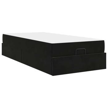 Bettgestell mit Speicher Schwarz 80 x 200 cm Samt