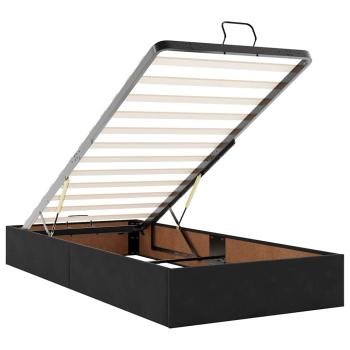 Bettgestell mit Speicher Schwarz 80 x 200 cm Samt