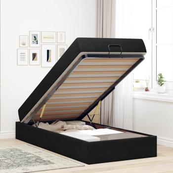 Bettgestell mit Speicher Schwarz 80 x 200 cm Samt