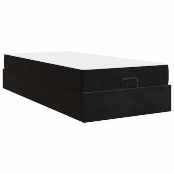 Bettgestell mit Speicher Schwarz 80 x 200 cm Samt
