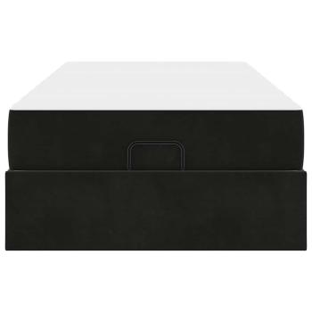 Bettgestell mit Speicher Schwarz 90 x 190 cm Samt