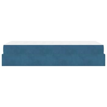 Bettgestell mit Speicher Blau 90 x 200 cm Samt