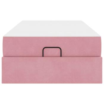 Bettgestell mit Speicher Rosa 90 x 200 cm Samt