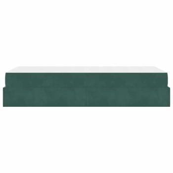 Bettgestell mit Speicher Dunkelgrün 100 x 200 cm Samt