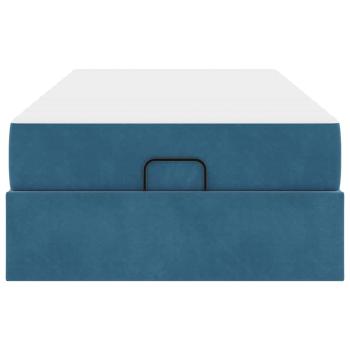 Bettgestell mit Speicher Blau 100 x 200 cm Samt
