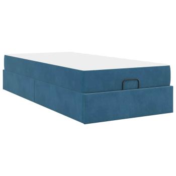 Bettgestell mit Speicher Blau 100 x 200 cm Samt