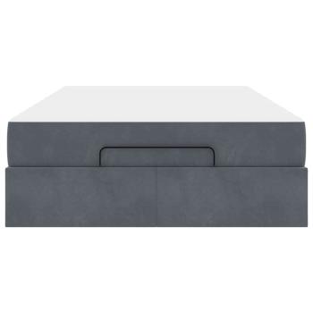Bettgestell mit Speicher Dunkelgrau 120 x 190 cm Samt