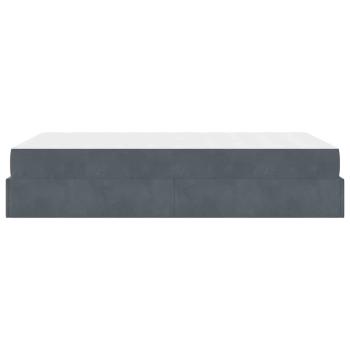 Bettgestell mit Speicher Dunkelgrau 120 x 200 cm Samt