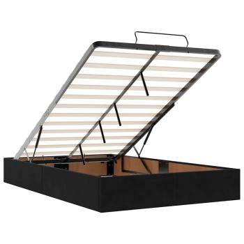 Bettgestell mit Speicher Schwarz 120 x 200 cm Samt