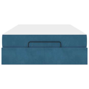 Bettgestell mit Speicher Blau 120 x 200 cm Samt