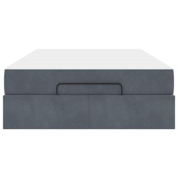 Bettgestell mit Speicher Dunkelgrau 140 x 190 cm Samt