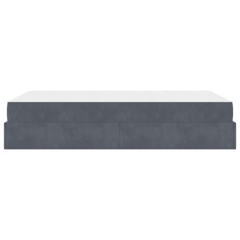 Bettgestell mit Speicher Dunkelgrau 140 x 190 cm Samt