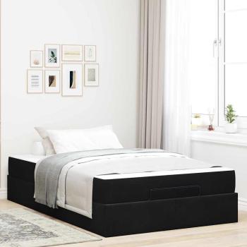 ARDEBO.de - Bettgestell mit Speicher Schwarz 140 x 190 cm Samt