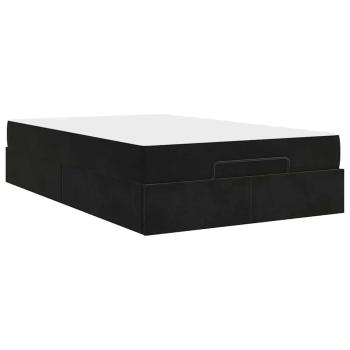 Bettgestell mit Speicher Schwarz 140 x 190 cm Samt