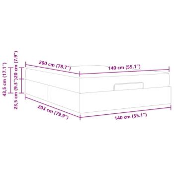 Bettgestell mit Speicher Hellgrau 140 x 200 cm Samt