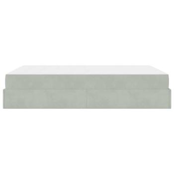 Bettgestell mit Speicher Hellgrau 140 x 200 cm Samt