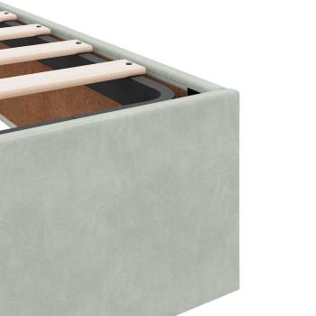Bettgestell mit Speicher Hellgrau 140 x 200 cm Samt