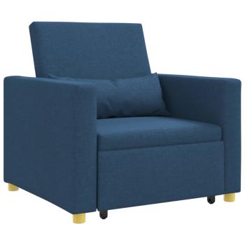 3-in-1 Einzel-Sofa-Bett umwandelbar blauer Stoff