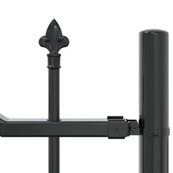 Gartenzaun Grau 190 cm Pulverbeschichteter Stahl